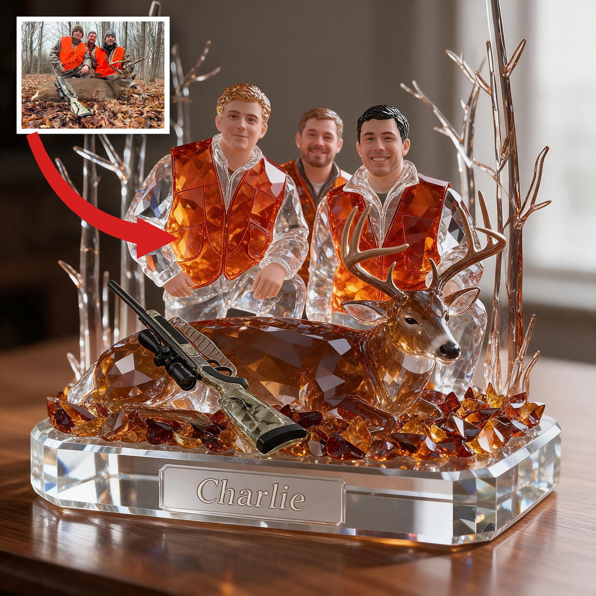 Personalized Hunting Group with Deer Custom Shaped Acrylic Plaque Hunting Gift