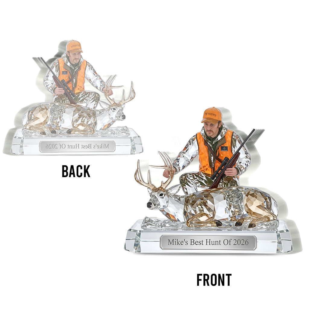 Personalized Middle-Aged Latino Duck Hunter Custom Shaped Acrylic Plaque Hunting Gift