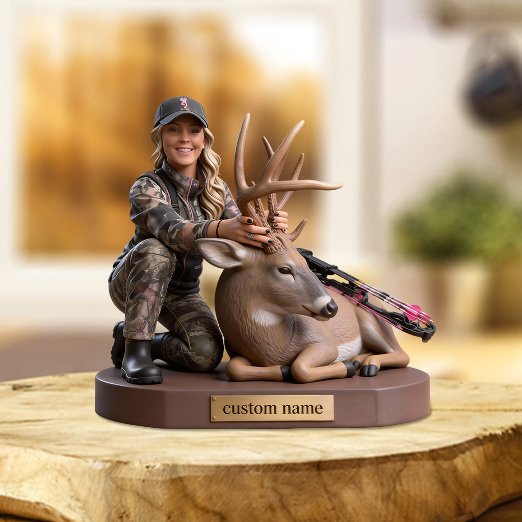 Personalized Hunting Couple with Deer Custom Shaped Acrylic Plaque Hunting Gift
