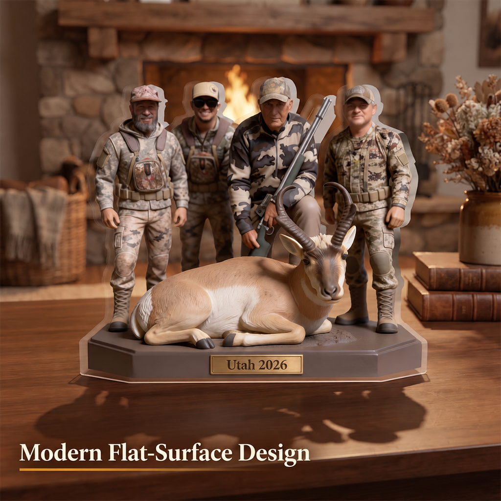 Personalized Hunting Couple with Deer Custom Shaped Acrylic Plaque Hunting Gift