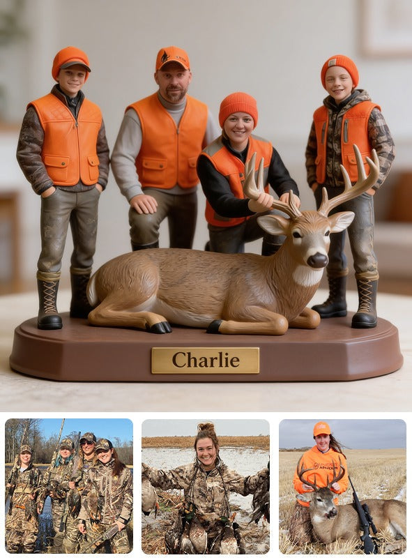 Personalized Hunting Family with Deer Custom Shaped Acrylic Plaque Hunting Gift