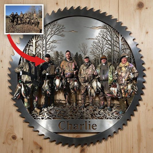 Personalisierte 3D Metall-Schild für Entenjagd Gruppe - Wanddekoration