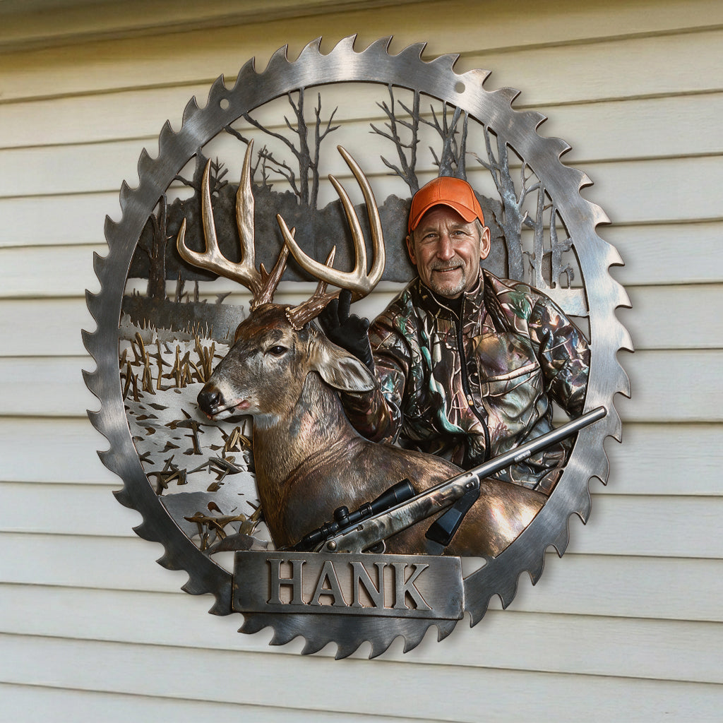 Personalized Black Duck Hunter 3D Cut Metal Sign Hunting Home Decor