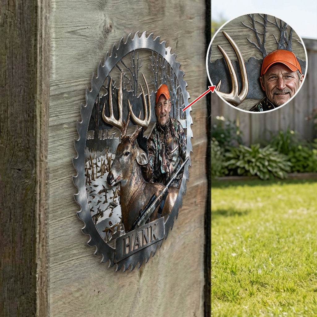 Personalized Black Duck Hunter 3D Cut Metal Sign Hunting Home Decor