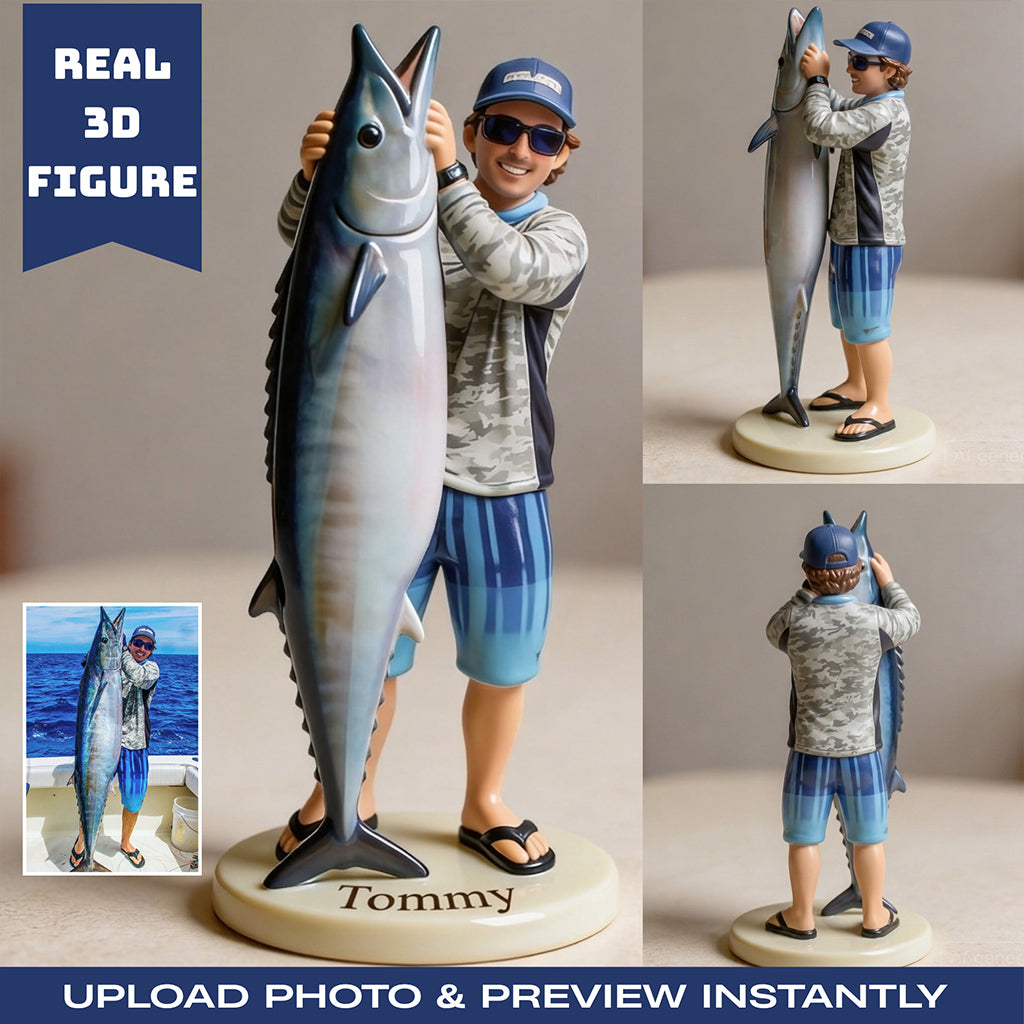 Personalized Fishing Group 3D Figurine Custom Keepsake Gift