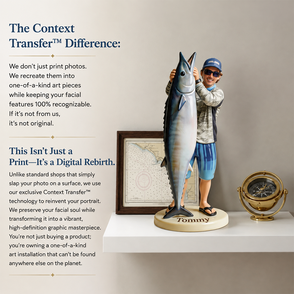 Personalized Fishing Family 3D Figurine Custom Keepsake Gift