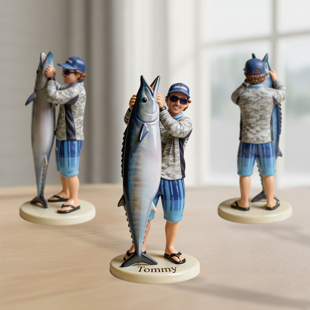 Personalized Fishing Family 3D Figurine Custom Keepsake Gift