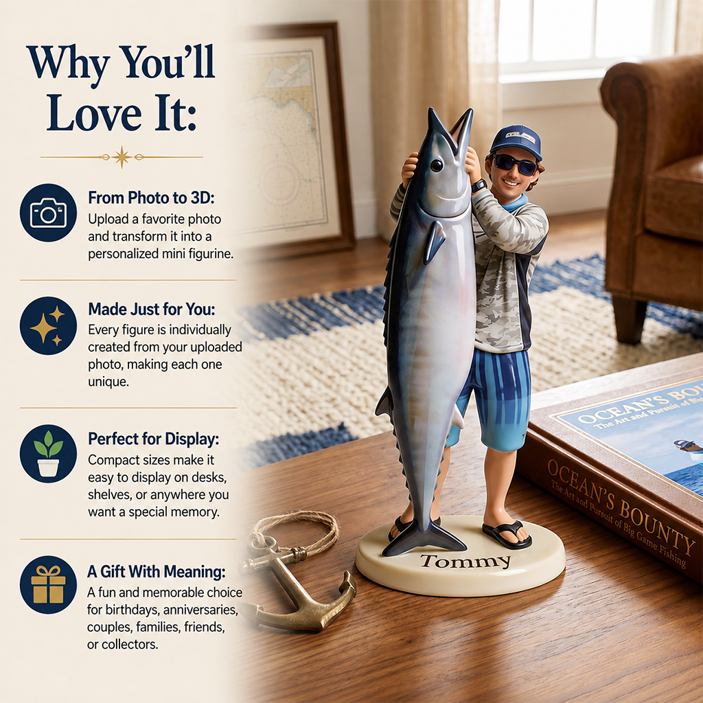 Personalized Fishing Couple Custom 3D Figurine Keepsake Gift