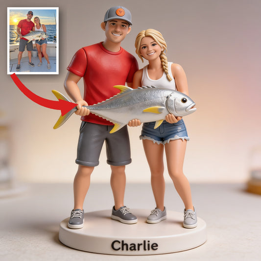 Personalized Fishing Couple Custom 3D Figurine Keepsake Gift