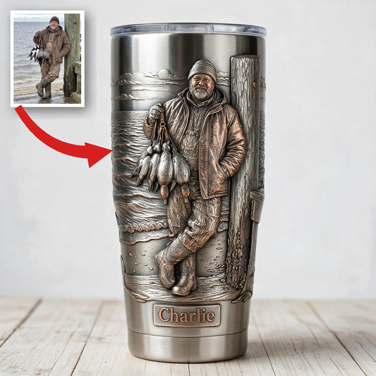 Personalized Middle-Aged Duck Hunter Tumbler - Duck Hunting Gift for Outdoorsmen