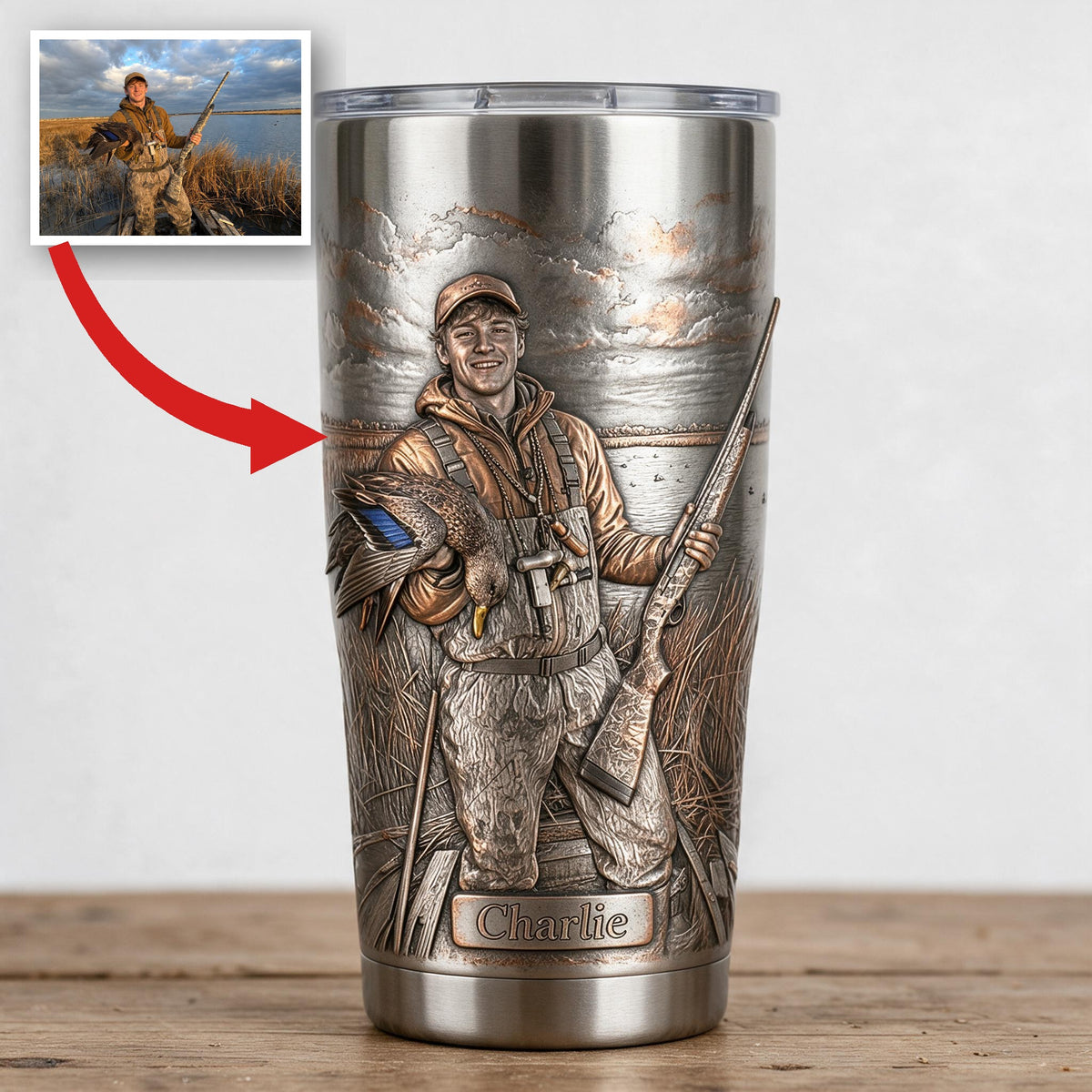 Personalized Duck Hunter Tumbler Hunting Gift