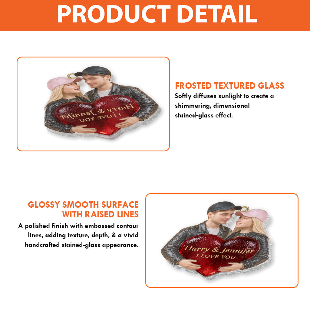 Personalized Christmas Lesbian Couple Custom Shape Glass Ornament Couple Keepsake