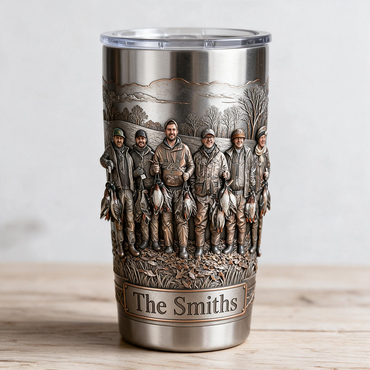 Personalized Custom Photo Duck Hunting Group Camo Tumbler Hunting Gift