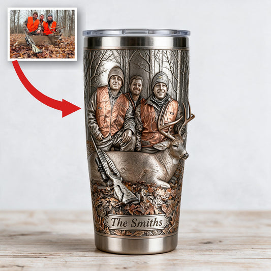 Personalisierter Foto-Hunting-Gruppenbecher mit Hirsch Geschenk