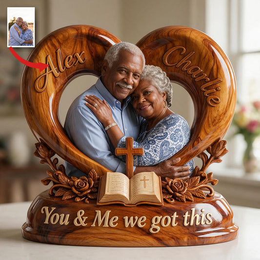 Personalized Custom Photo Older Black Couple Acrylic Plaque, Husband Wife Grandparents Keepsake Gift