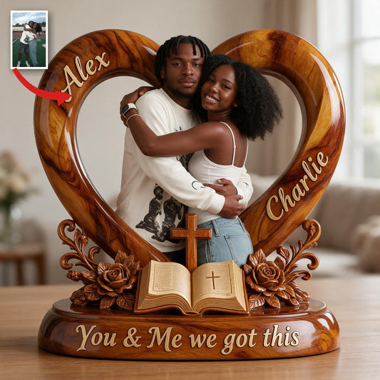 Personalized Custom Photo Black Couple Acrylic Plaque, Husband Wife Keepsake Gift