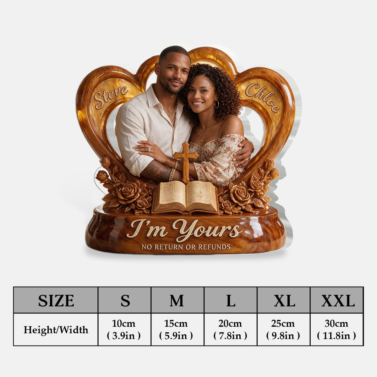 Personalized Custom Photo Older Couple Acrylic Plaque, Sentimental Keepsake Gift