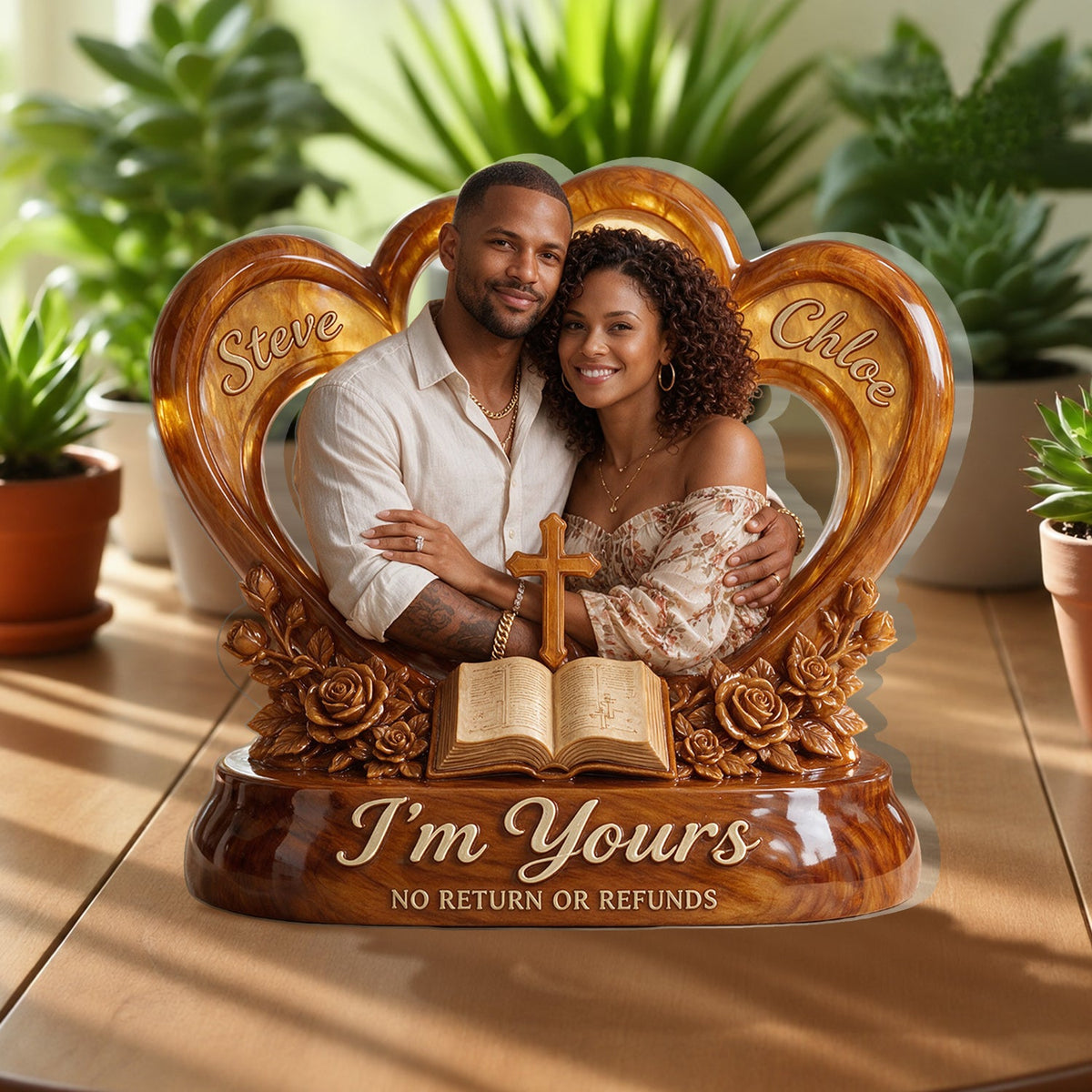 Personalized Custom Photo Wedding Couple Acrylic Plaque Wedding Keepsake Gift