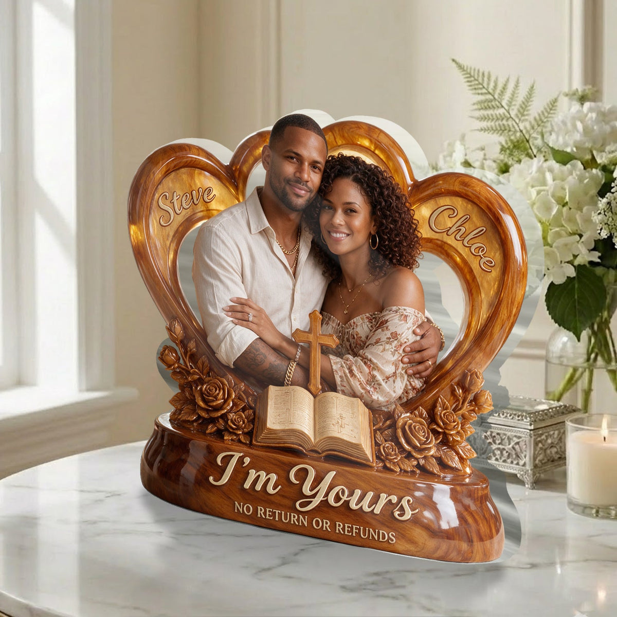 Personalized Custom Photo Older Couple Acrylic Plaque, Sentimental Keepsake Gift