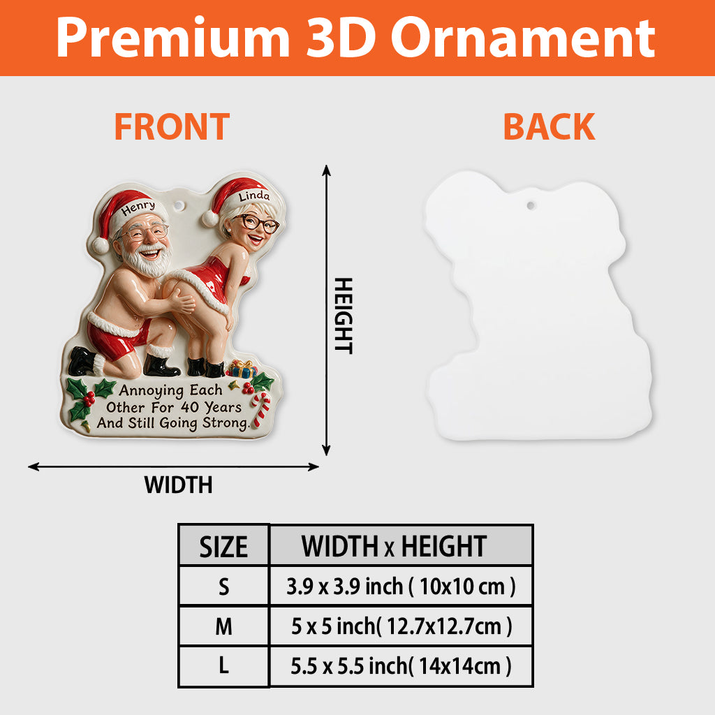 Personalized Custom Photo Christmas Black Couple Funny 3D Resin Ornament
