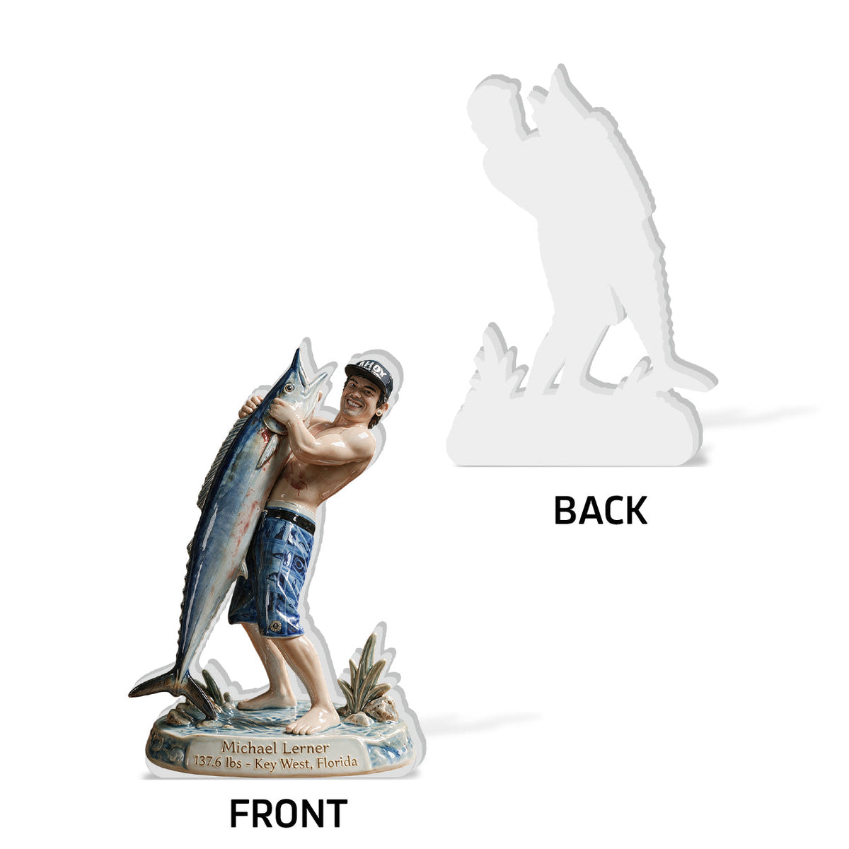 Personalized Custom Photo Fisherman 3D Resin Plaque Fishing Lover Home Decor Gift