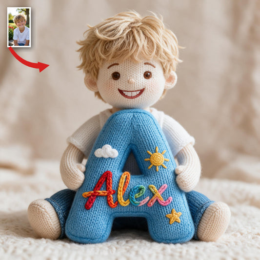 Personalisierte Foto Kissen für Jungen aus Kunstfell - Einzigartiges Geschenk
