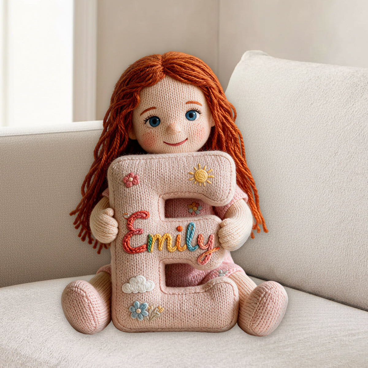 Personalized Custom Photo Little Girl Faux Fur Pillow, Gift for Daughter Granddaughter Niece