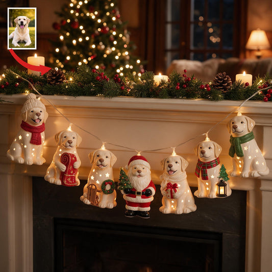 Personalisierte Foto Weihnachtsbeleuchtung Labrador Retriever Deko