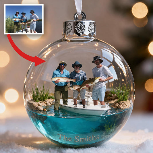 Personalisierte Weihnachtsangelgruppe Foto Ornament