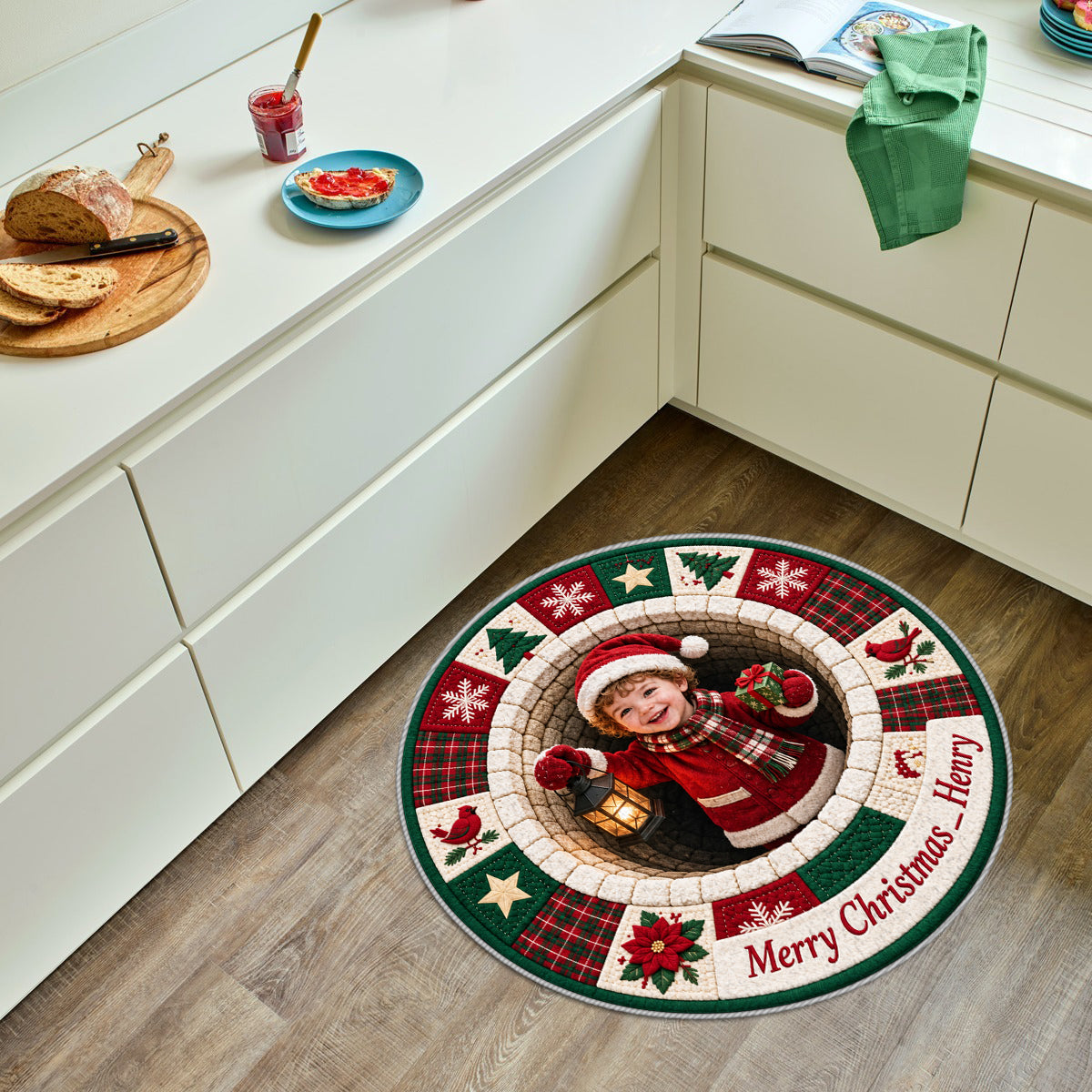 Personalized Christmas Latino Little Boy Non-Slip Tufted Rug Holiday Decor