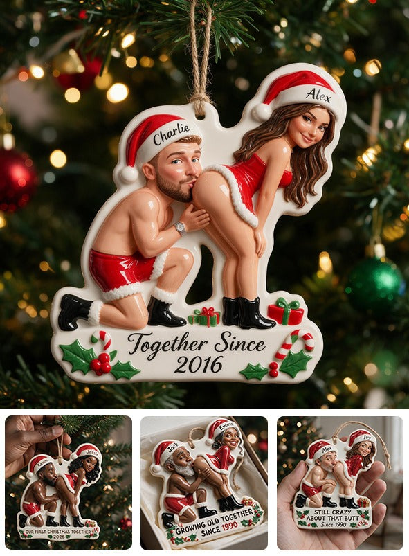Personalized Custom Photo Christmas Latino Couple Funny 3D Resin Ornament