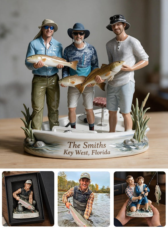 Personalized Custom Photo Fishing Group 3D Resin Plaque Angler Keepsake Gift