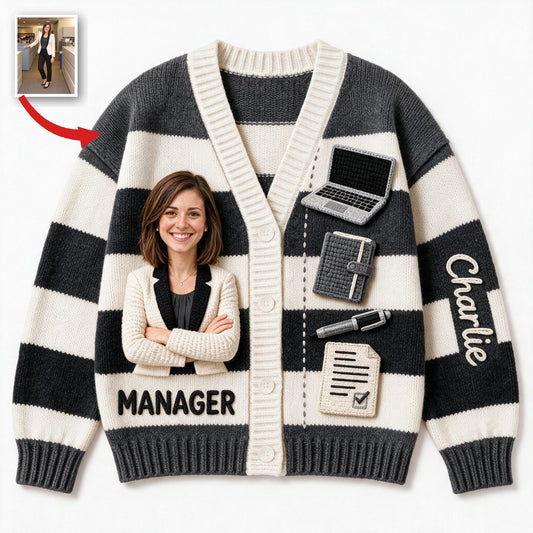 Cardigan Personnalisé pour Femme - Cadeau Collègue de Bureau
