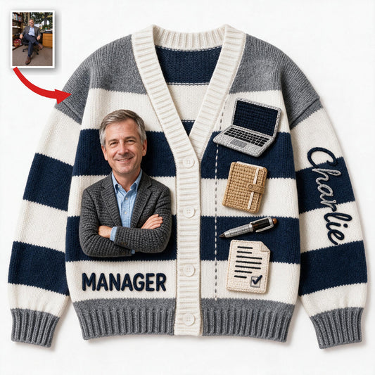 Personalisierter Cardigan für ältere Männer - Büro Geschenk