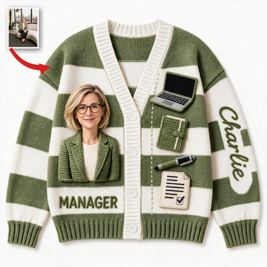 Personalisierter Cardigan für ältere weibliche Kolleginnen - Geschenk für das Büro