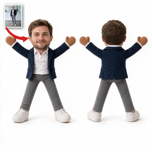 Personalisierte männliche Kollege posierbare Plüschpuppe Geschenk