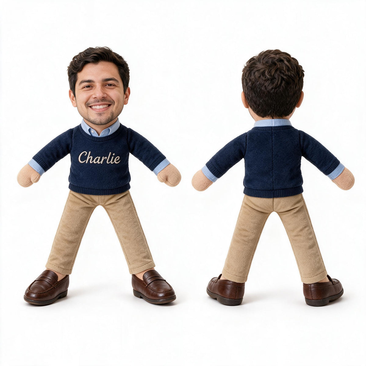 Personalized Latino Male Posable Plush Doll Custom Colleague Gift