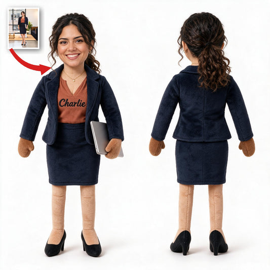 Personalisierte Latina Bürokollegin Posierbare Plüschpuppe Geschenk