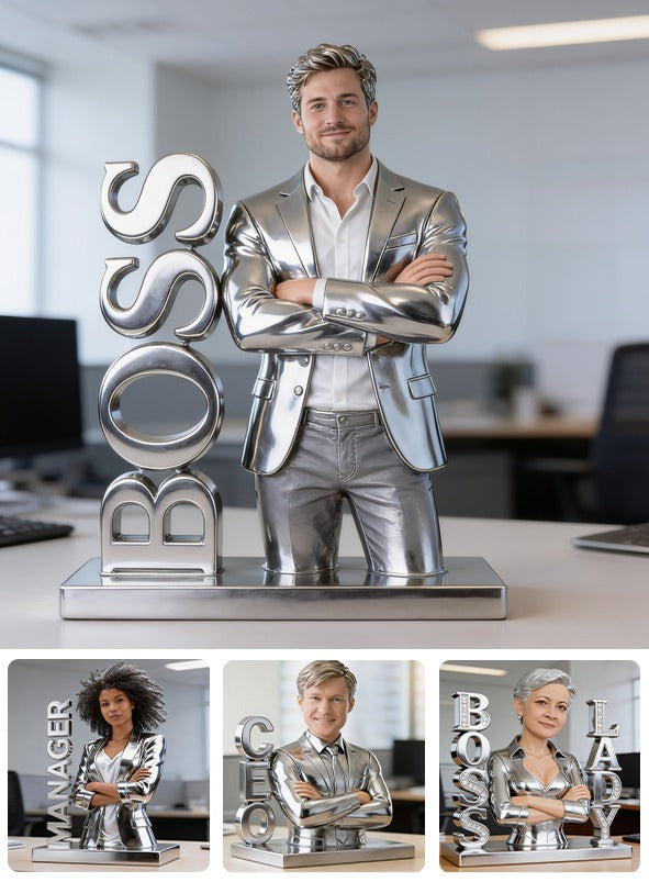 Personalized Custom Photo Male Boss Custom Shaped Acrylic Plaque Office Gift
