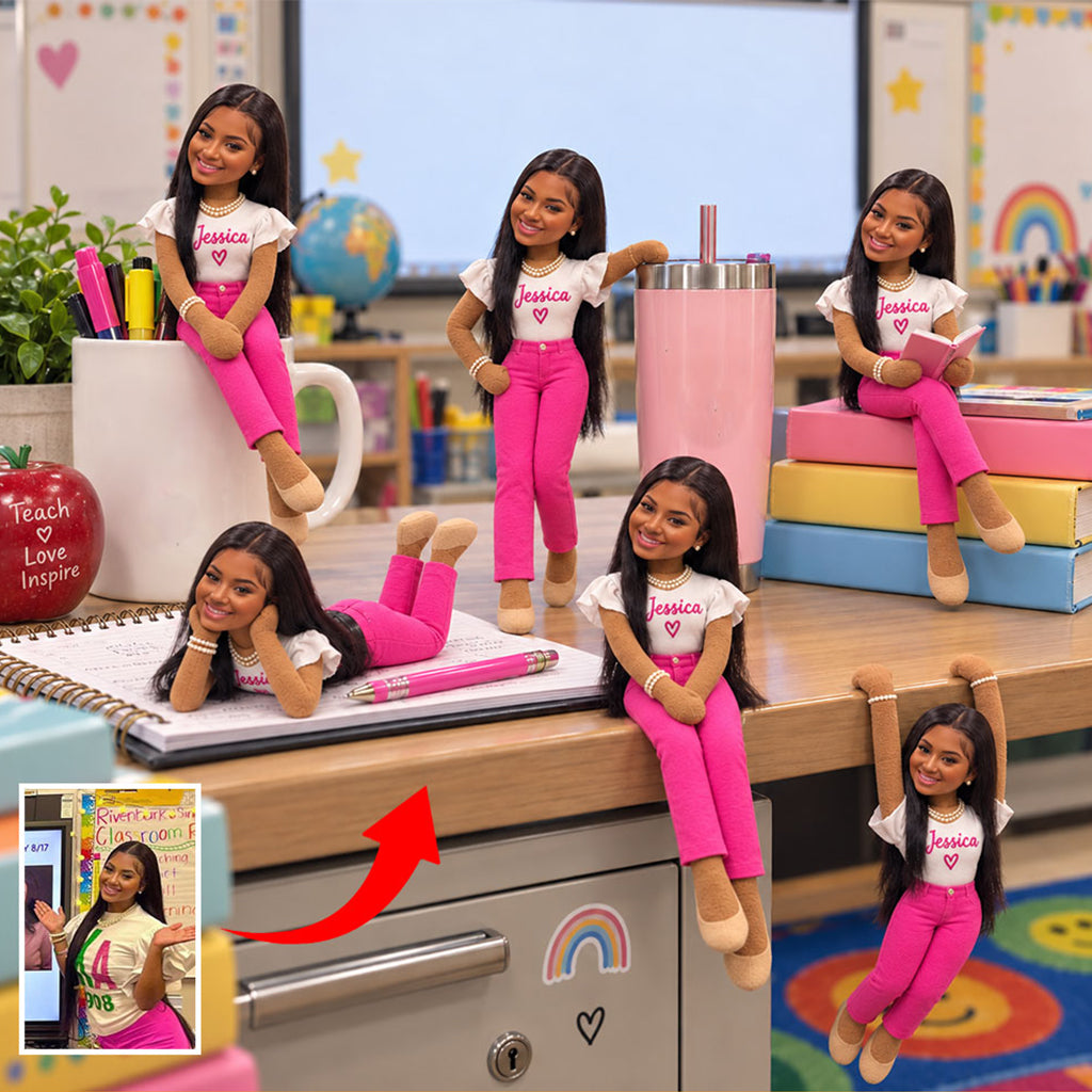 Personalized Latino Male Posable Plush Doll Custom Colleague Gift