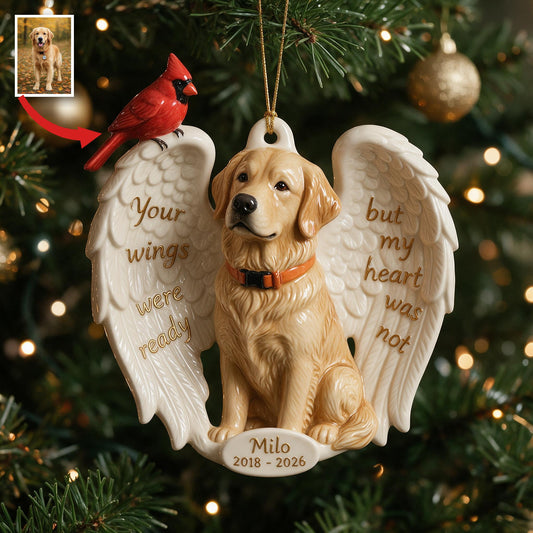 Ornement en céramique commémoratif personnalisé pour chien Golden Retriever