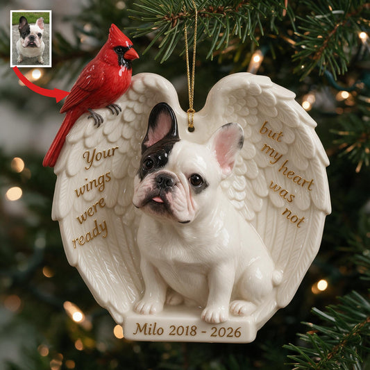 Personalized Custom Photo French Bulldog Memorial Ceramic Ornament Pet Keepsake