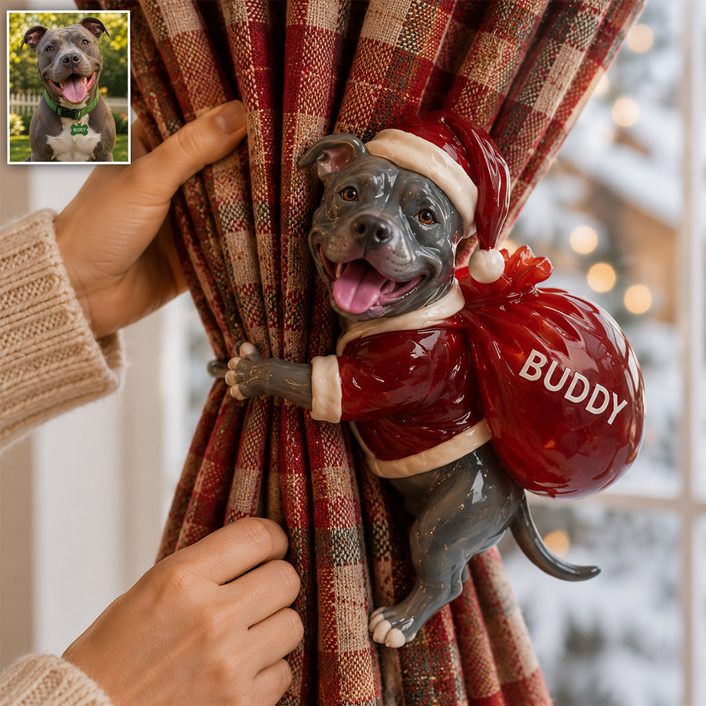 Personalized Custom Photo Christmas Siberian Husky Curtain Tieback Holiday Home Decor