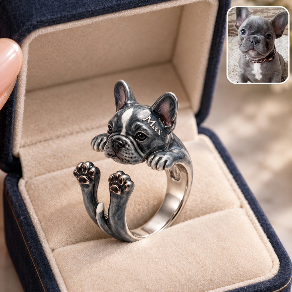 Personalized Tan White Adult Shiba Inu Adjustable Ring Dog Lover Gift
