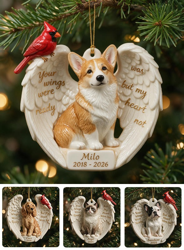 Personalized Custom Photo Tan and White Pembroke Welsh Corgi Memorial Ceramic Ornament