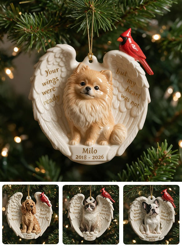 Personalized Custom Photo Fluffy Golden Tan Pomeranian Memorial Ceramic Ornament