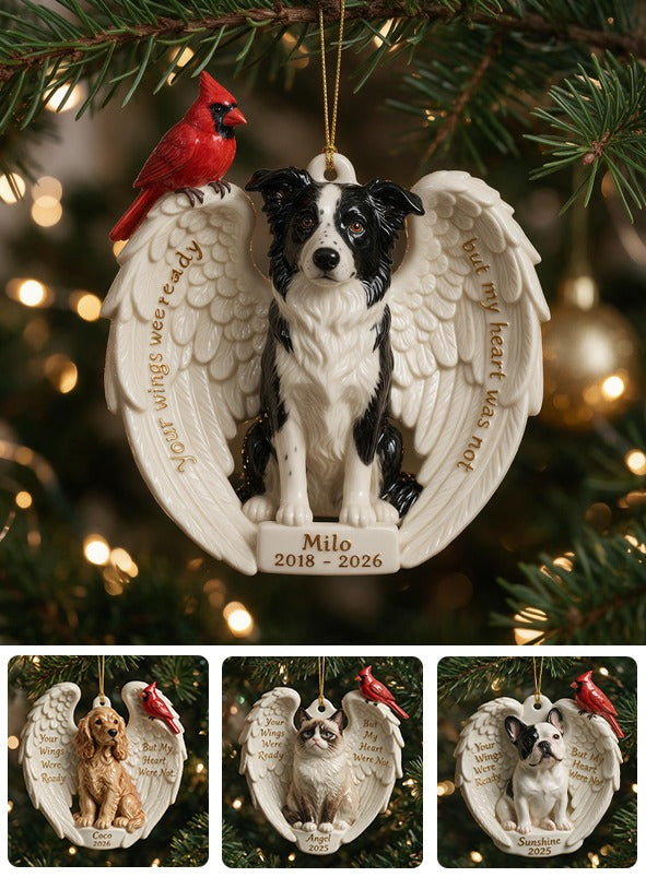 Personalized Custom Photo Black & White Border Collie Memorial Ceramic Ornament