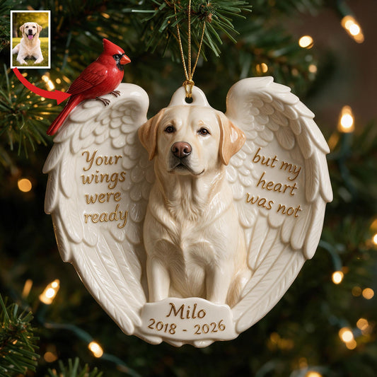 Personalized Custom Photo Yellow Labrador Retriever Memorial Ceramic Ornament Pet Keepsake