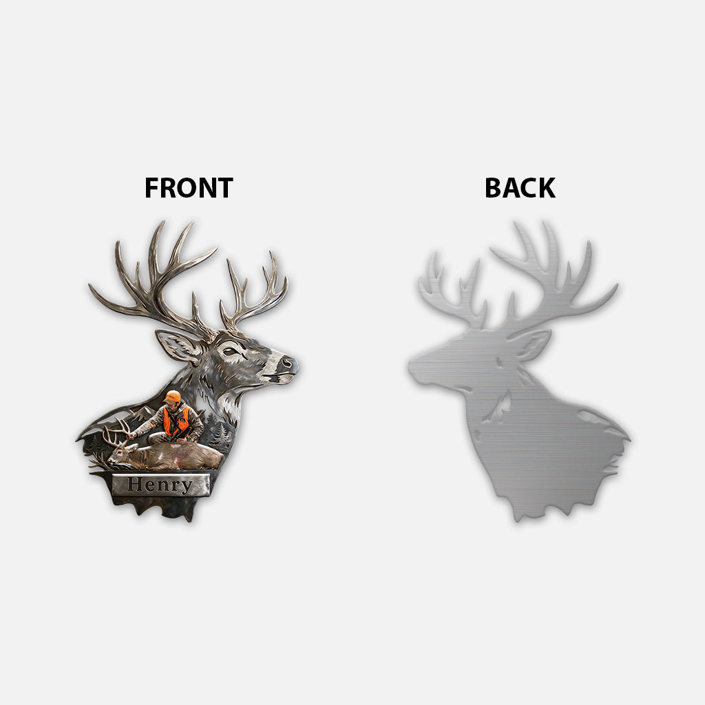 Personalized Custom Photo Latino Hunter with Deer 3D Cut Metal Sign Hunting Wall Decor