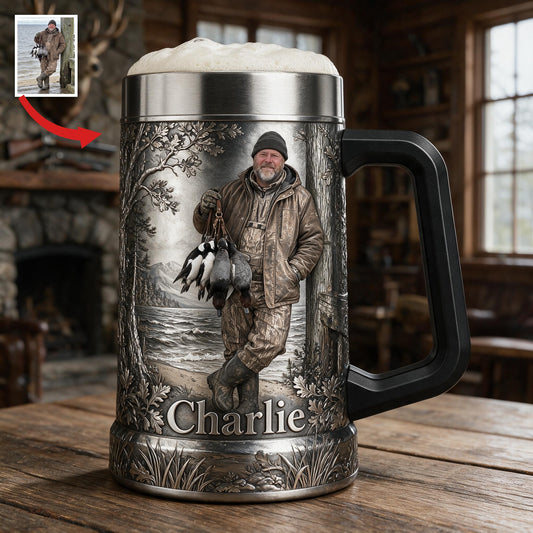 Chope personnalisée pour chasseur de canards d'âge moyen